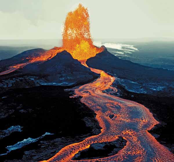 Mauna Loa volcano eruption.