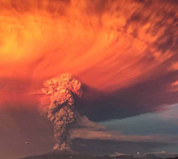Calbuco volcano eruption.
