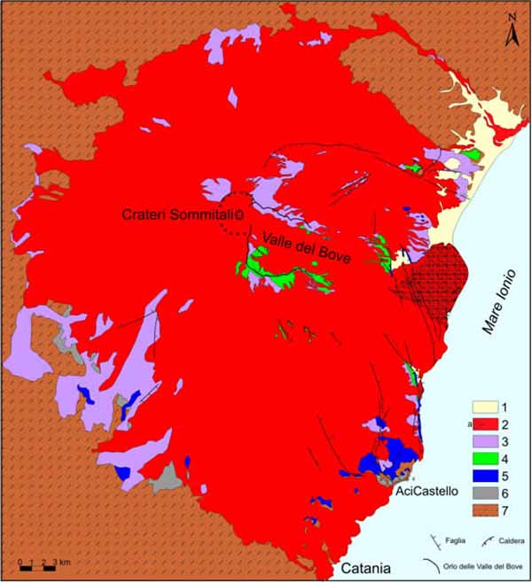 Геологическая карта вулкана Этна.