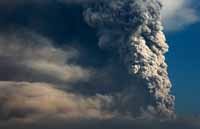 Mount Merapi. Eruption 2010. Ash.