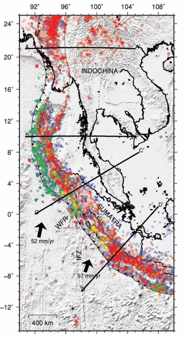 Sumatran Subduction Zone Tomography Map.