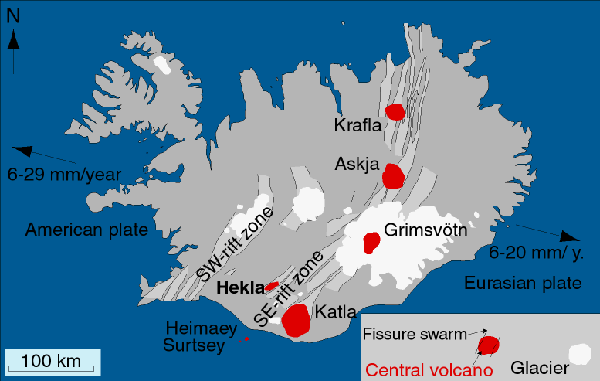 Grimsvotn volcano Map